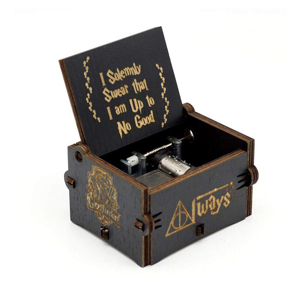 Harry Potter Music Box Engraved Hand Cranked Wooden Music Box Toys Xmas Gifts