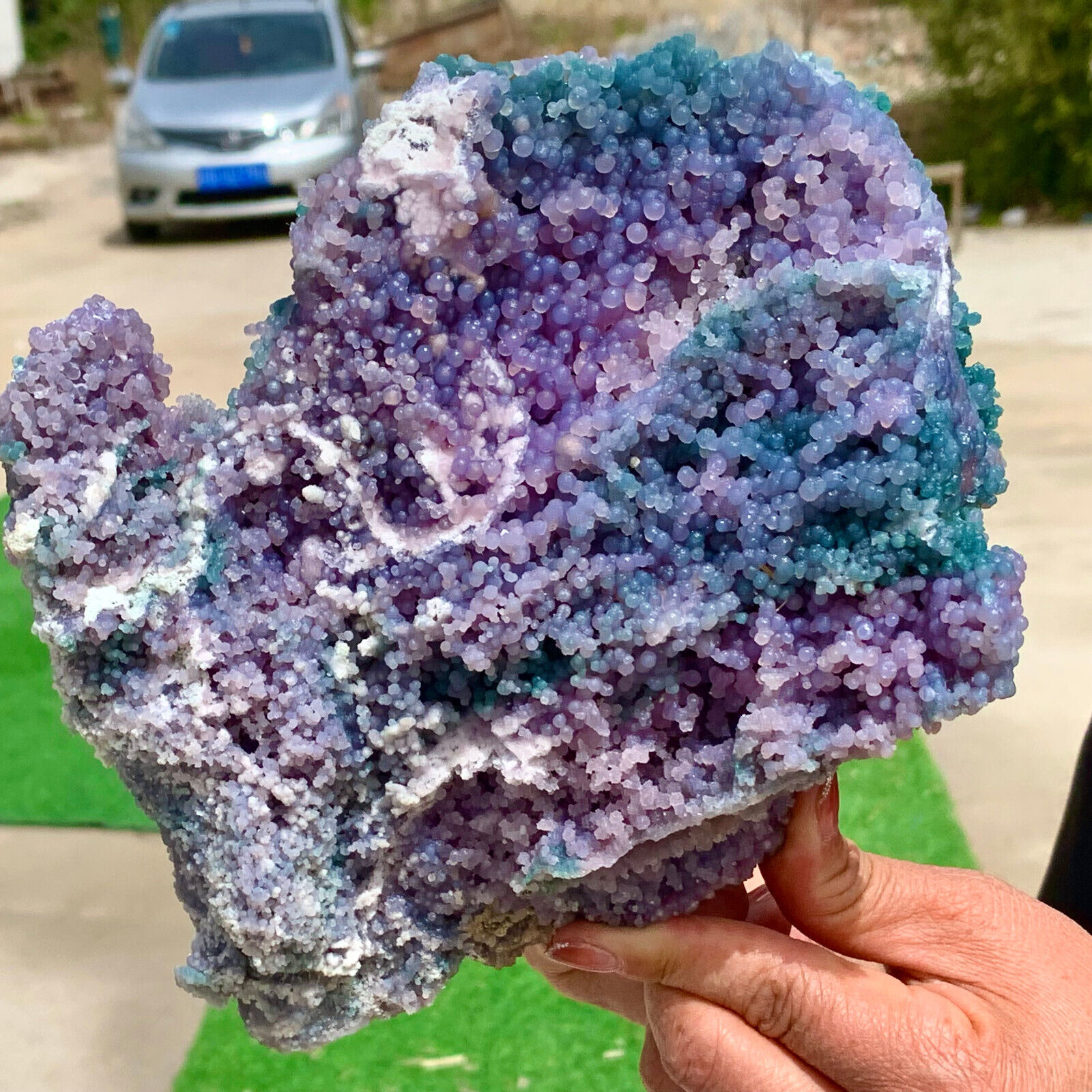 6.47LB Natural purple grape agatequartz crystal granular mineralspecimen