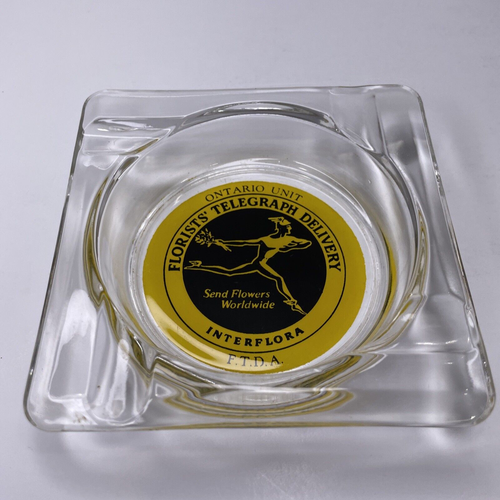 RARE Vintage 1960s Florists’ Telegraph Delivery FTD Ontario Unit Glass Ashtray