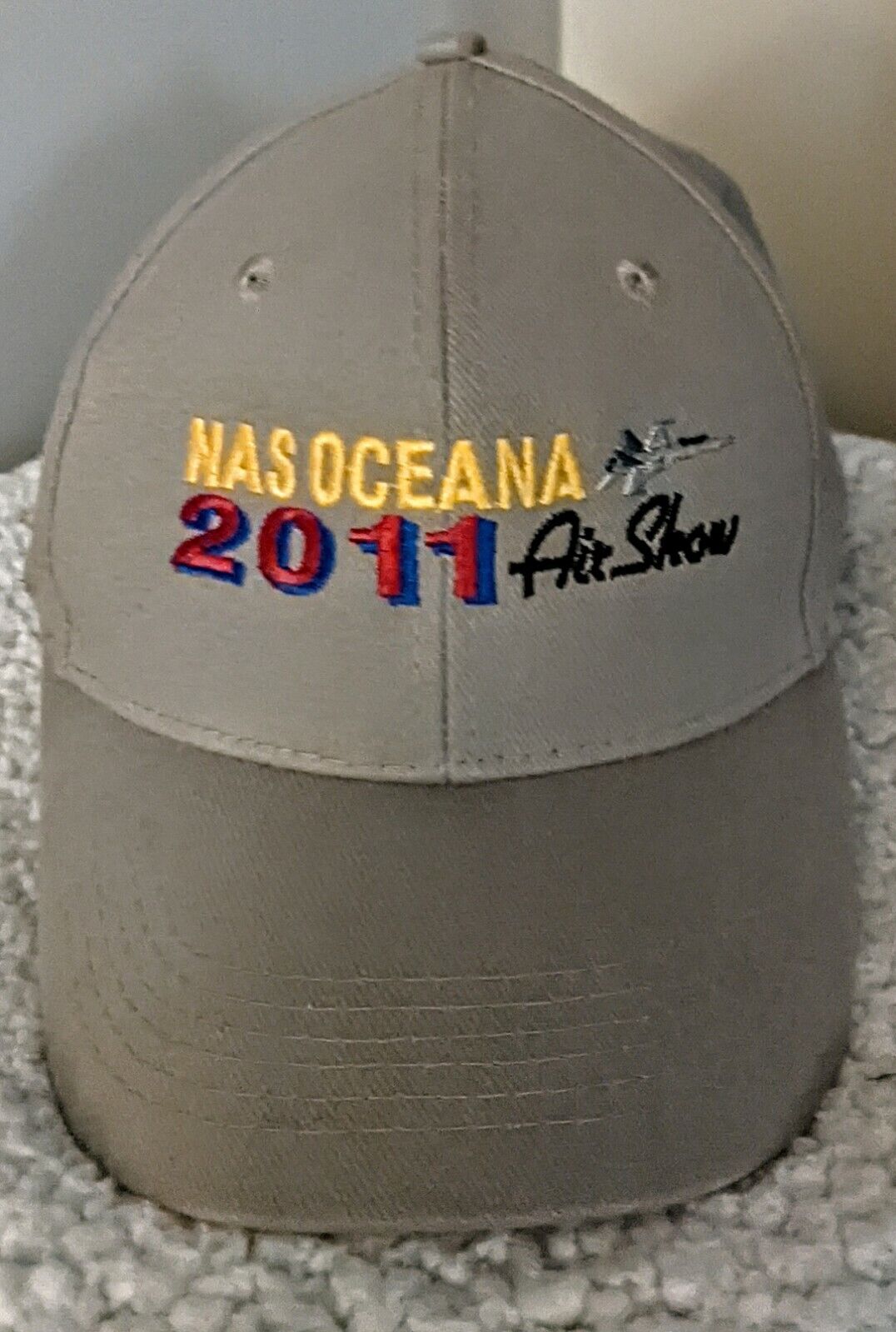 NAS Oceana Virginia 2011 Blue Angel Air Show Port & Co. Khaki Ball Hat Souvenir