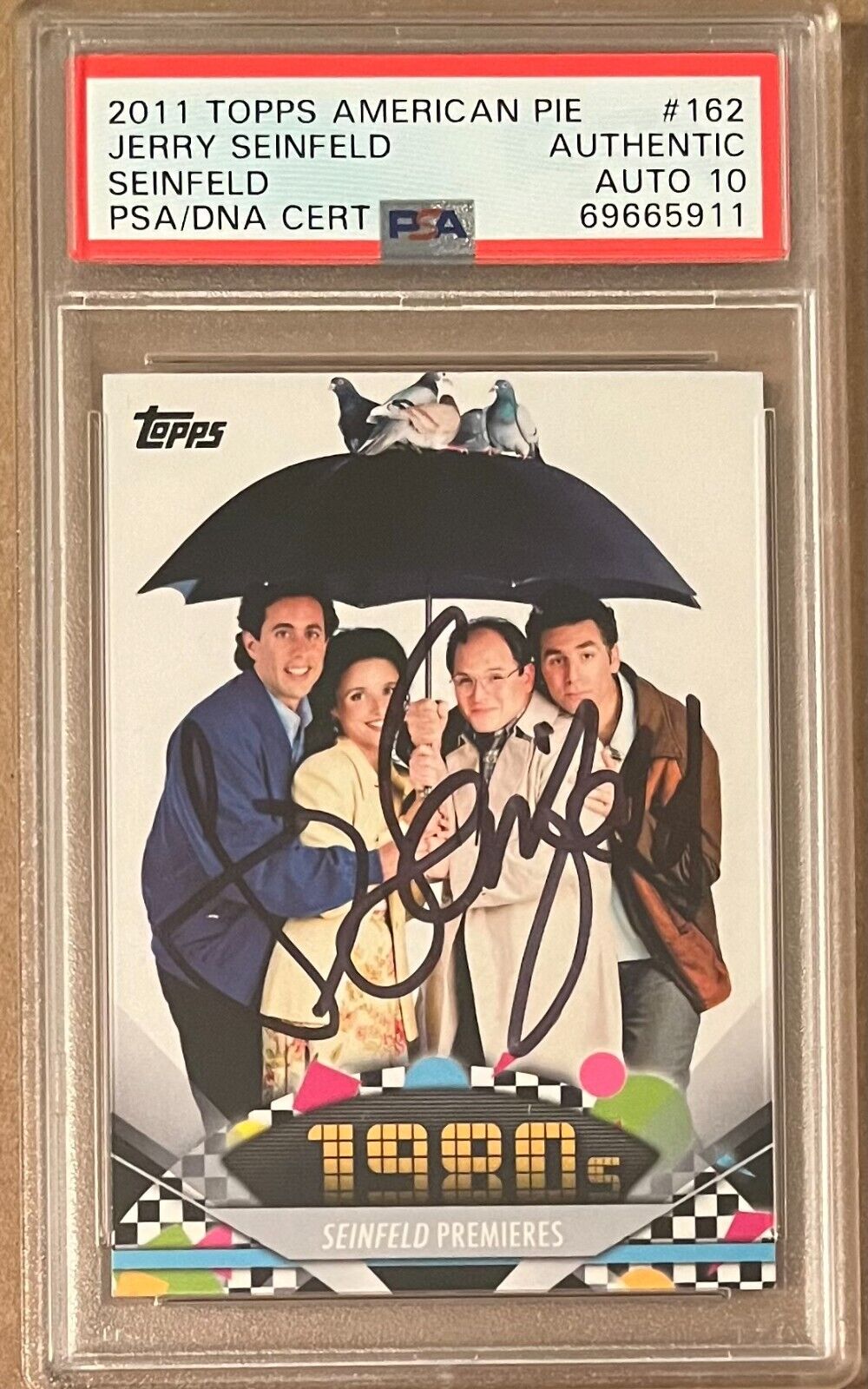 JERRY SEINFELD Autograph SIGNED 2011 Topps American Pie Premieres #162 PSA 10 RC
