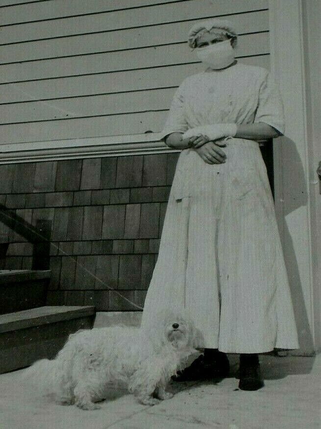RPPC Aunt Jane in Nurse\'s Uniform in Seattle For  of 1918 THE SPANISH BIRD FLU