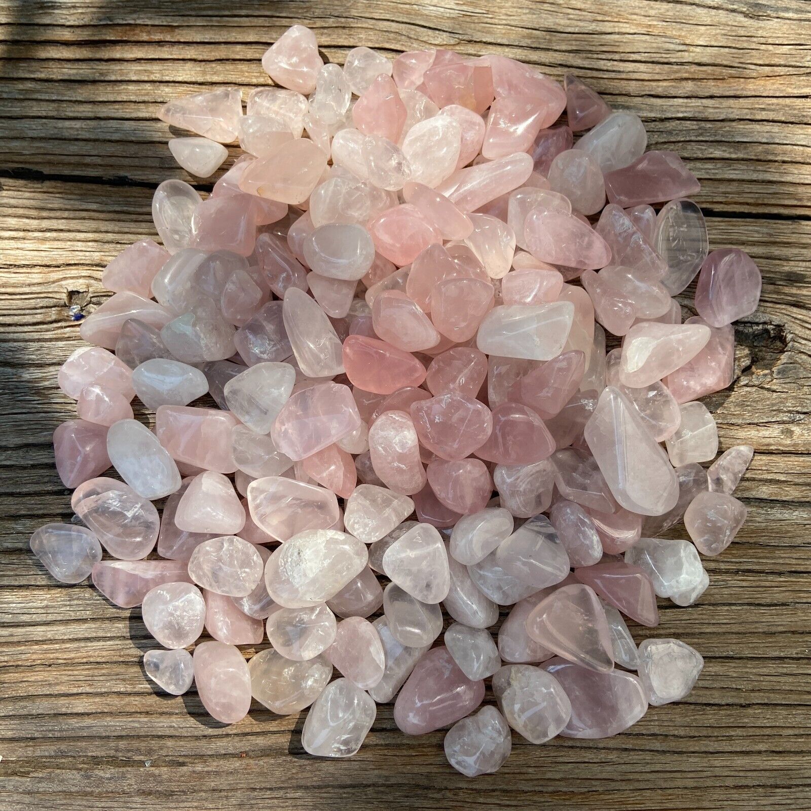 2LB JUMBO Pink Rose Quartz Polished Rock Tumbled Stone Gemstone Healing Reiki