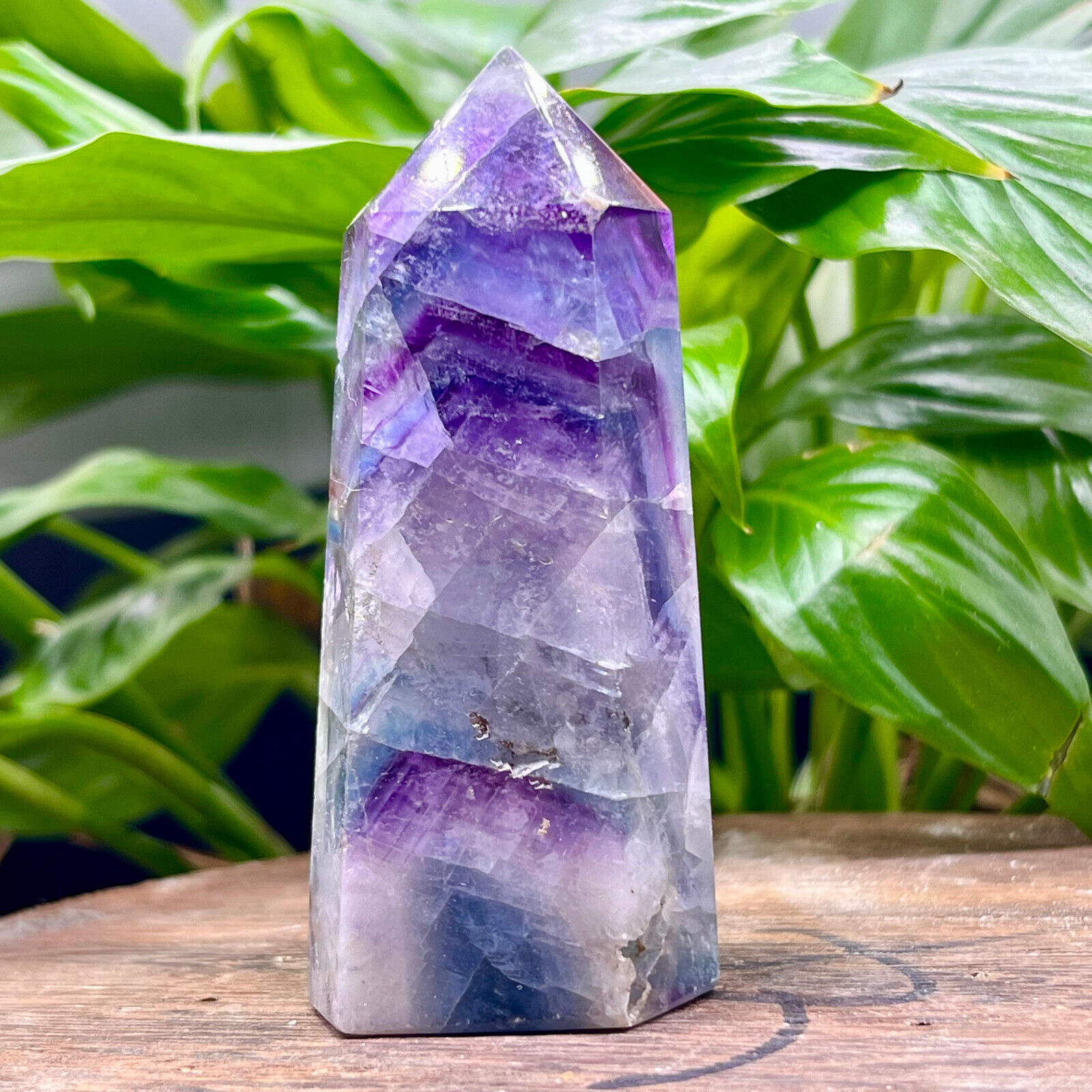 118G Natural colour Fluorite Crystal obelisk crystal wand healing stan 