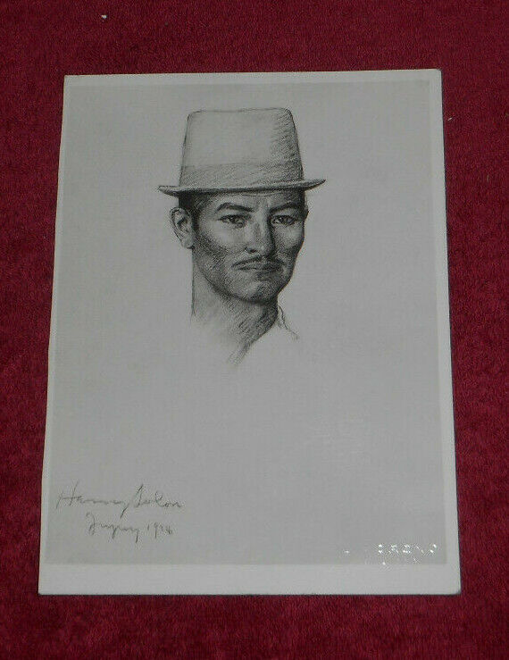 1939 Press Photo 1938 Harry Solon Portrait Drawing of Unknown Person