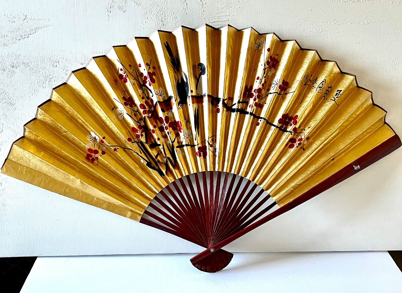 Oriental Floral/Birds Paper Fan 20\
