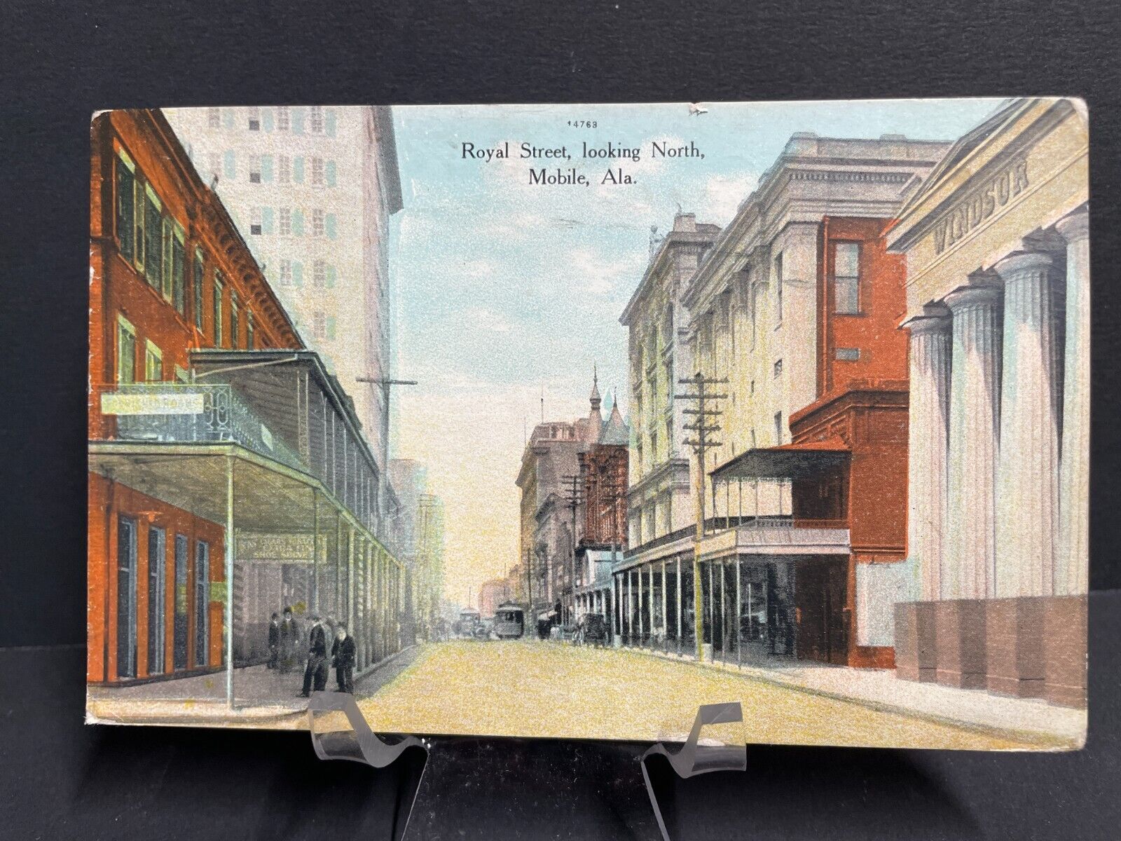 Vintage Postcard Royal Street Looking North Mobil Alabama  1911 Postmark