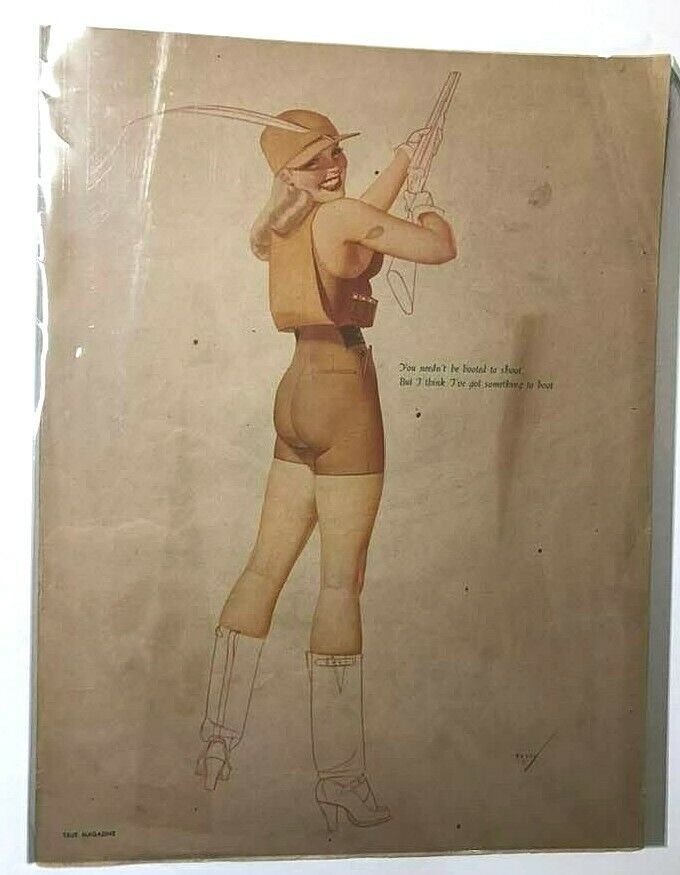 GEORGE PETTY GIRL - True Magazine - 1940's Pin-up - Guns Boots