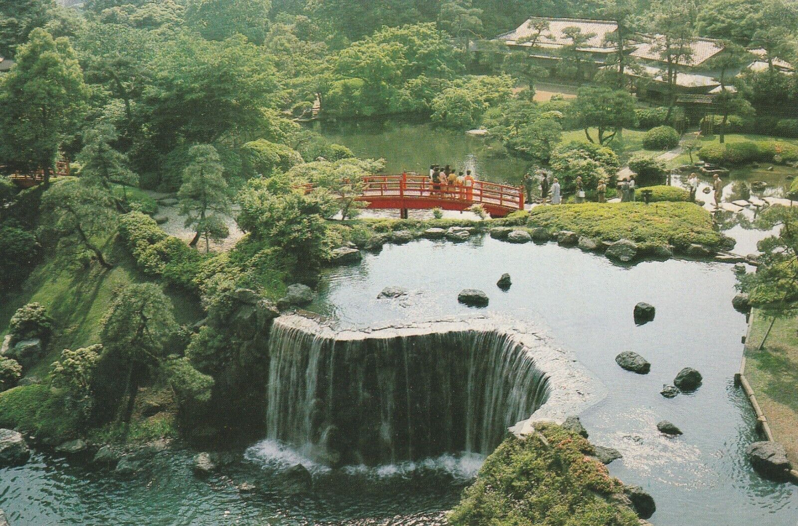 Vintage Postcard Tokyo Japan The New Otani Photograph Unposted Waterfall