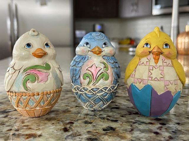Jim Shore Chick Eggs - Set of 3 NEW Easter Spring Eggs (FREE SHIPPING)
