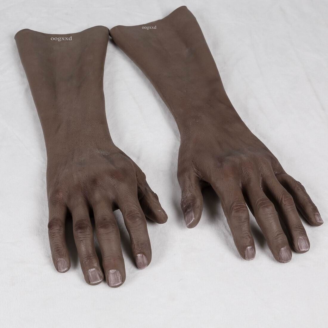 Silicone gloves with realistic black skin / Black artificial limb gloves/ gloves
