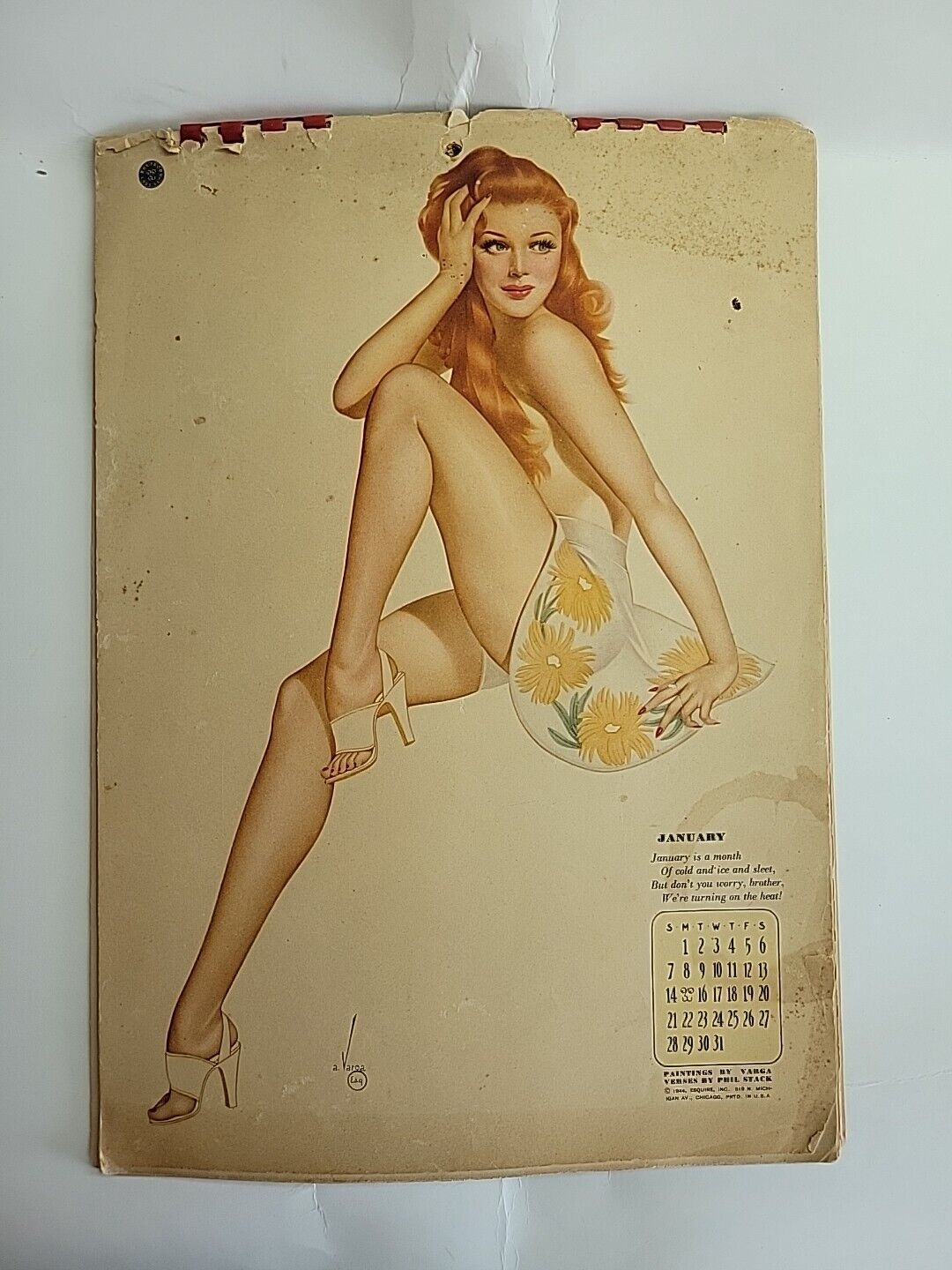 Original 1944 Esquire Varga Calendar. Doesn\'t Have The Folder Otherwise complete