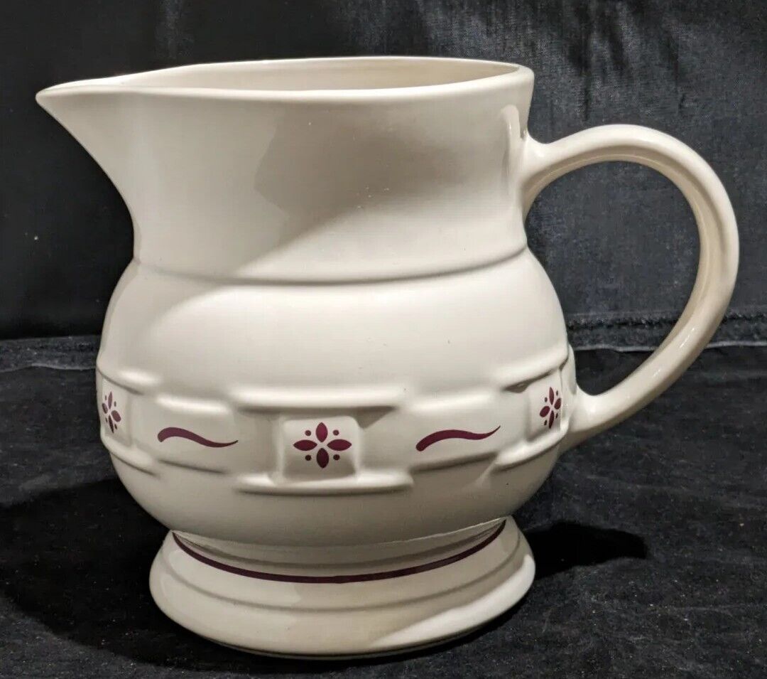 Longaberger Pottery Woven Tradition Classic Red 64oz Pitcher Retired
