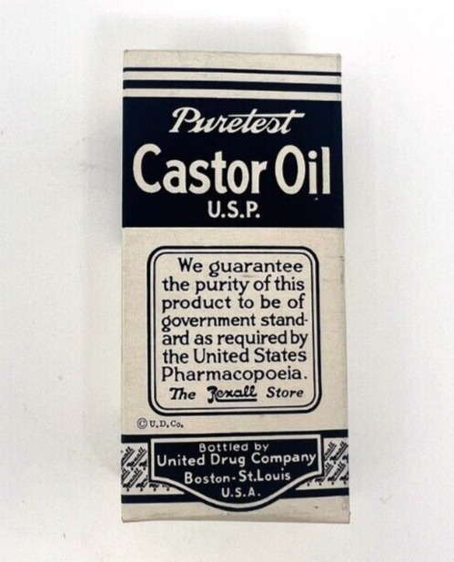 Vintage 1950\'s Puretest Castor Oil box.