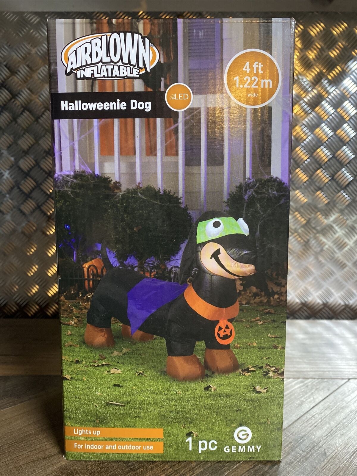 Halloween Dog Inflatable Hotdog Weiner Dog Weenie Decoration Gemmy Airblown 4 ft