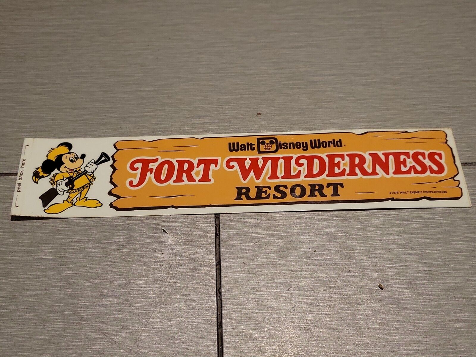 VINTAGE 1979 Walt Disney World FORT WILDERNESS  MICKEY Decal Bumper Sticker