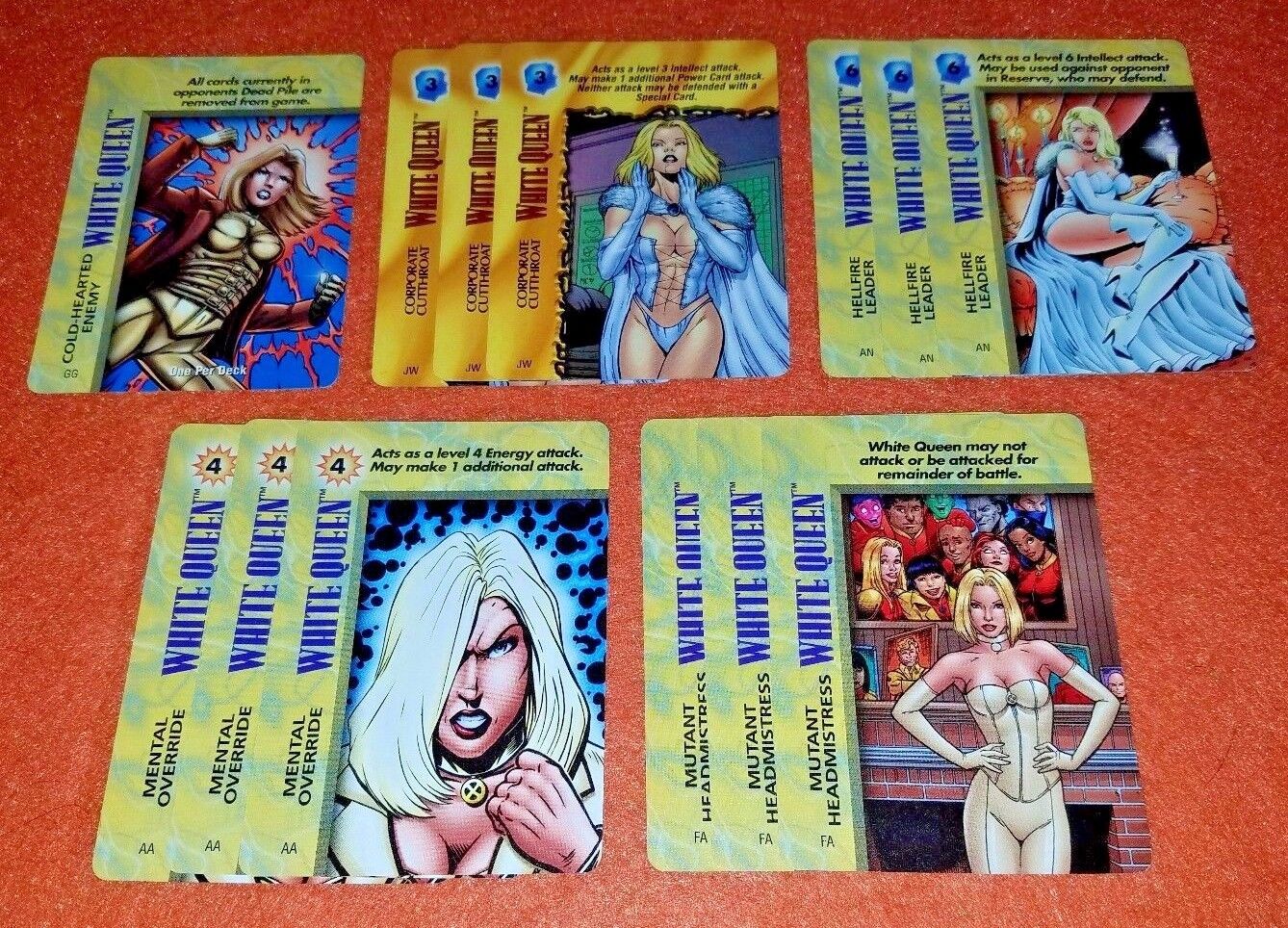 Marvel OVERPOWER WHITE QUEEN LOT 13 sp Cold-Hearted Enemy Hellfire Leader Mutant