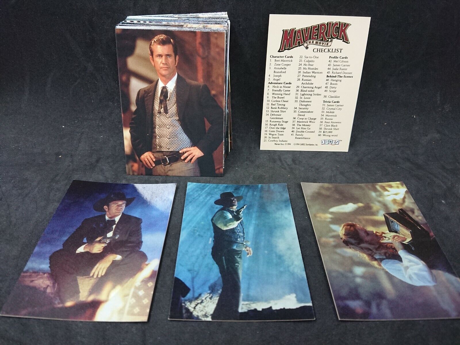 Maverick The Movie 1994 Cardz Complete 60 Base Card + 3 Promo Card Set