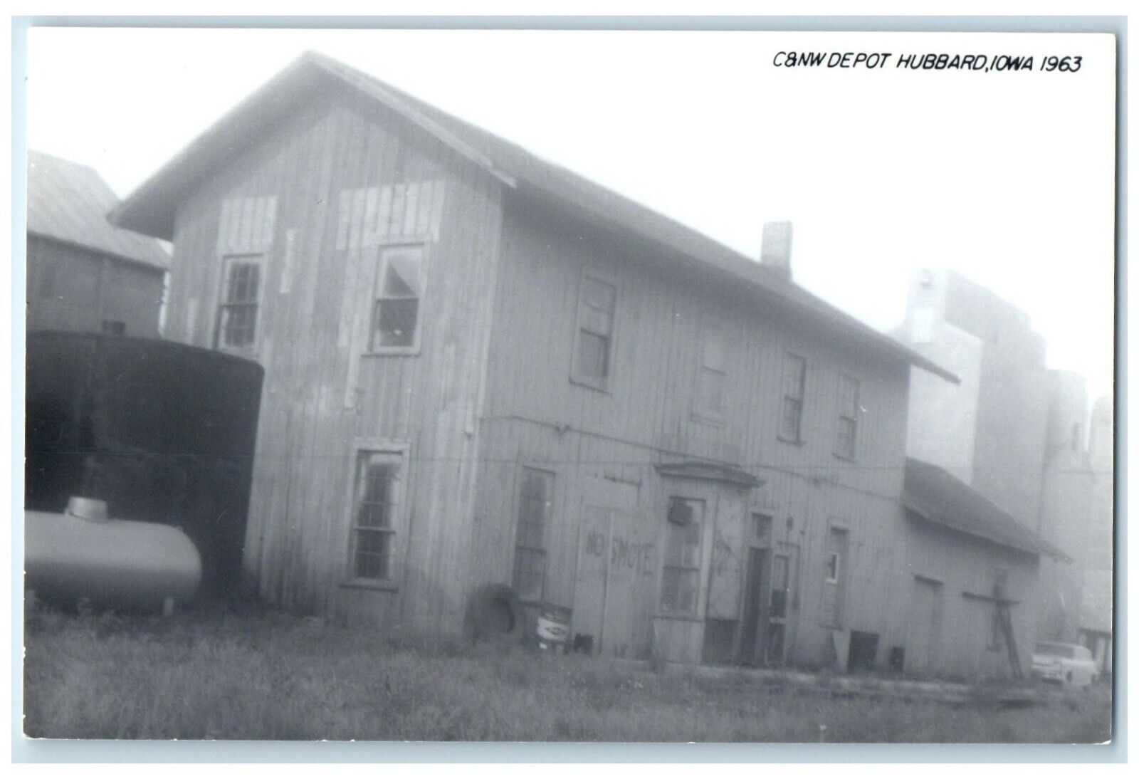 c1963 C&NW Depot Hubbard Iowa Railroad Train Depot Station RPPC Photo Postcard