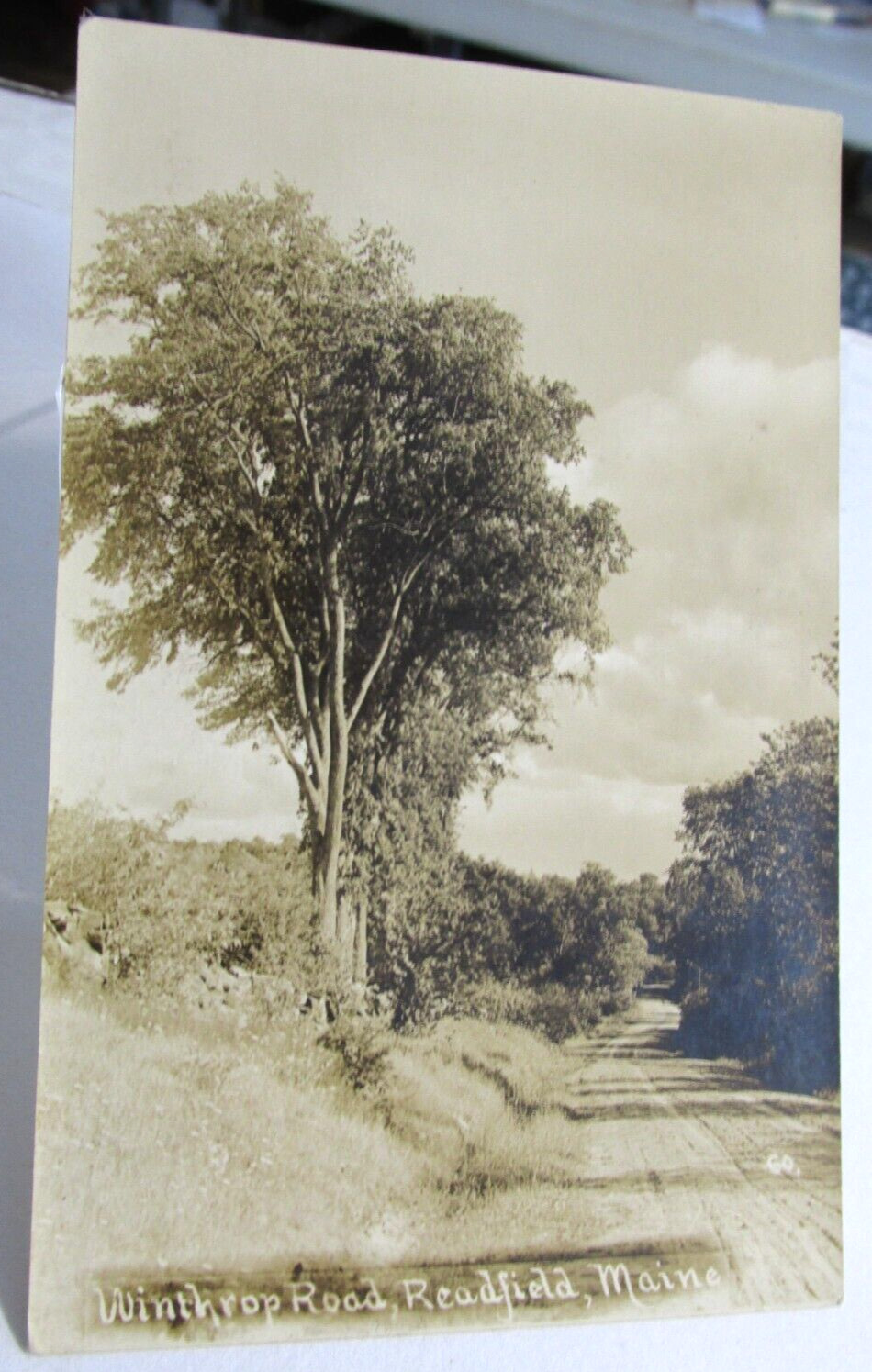 1906-12 READFIELD MAINE Me. RPPC Real Photo Postcard Winthrop Road unposted