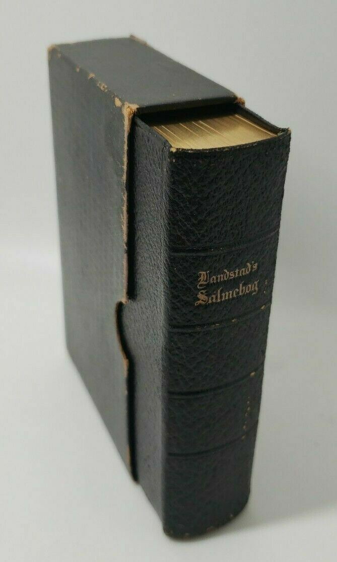 Antique 1900 Danish American Lutheran Christian Hymnal book gilt edge