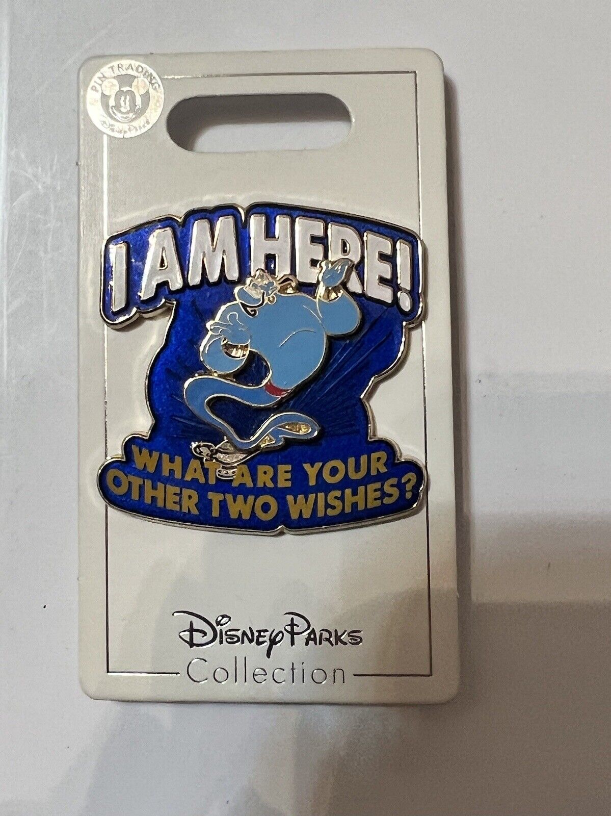 Disney Parks Aladdin Genie I Am Here What Are Your Other Two Wishes Trading Pin