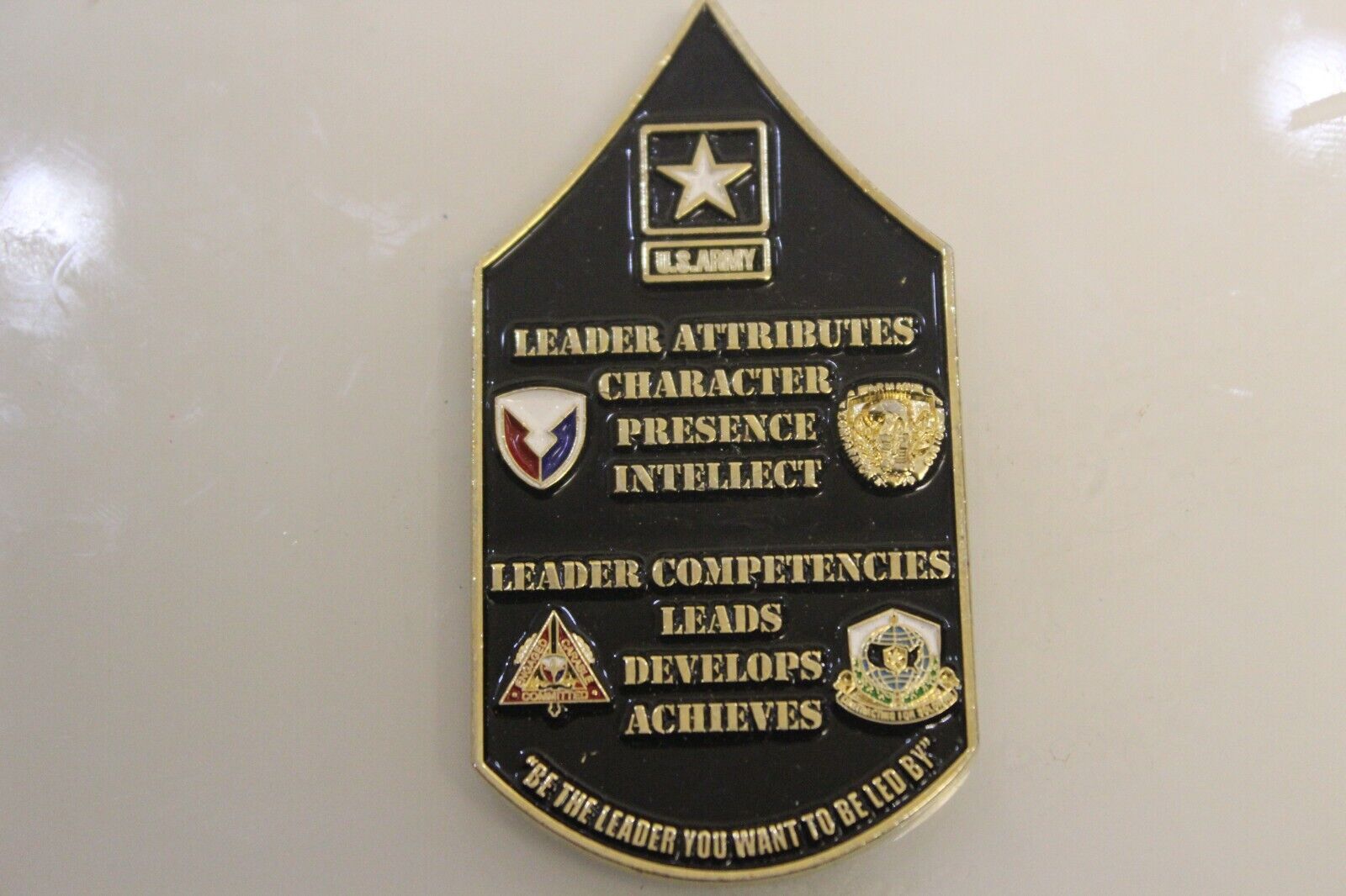 U.S. Army Leader Attributes Character Presence Intellect Challenge Coin