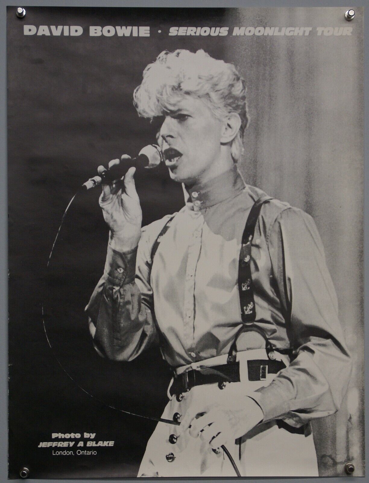 David Bowie Poster Original By Jeffrey A Blake Serious Moonlight Tour 1984 #1