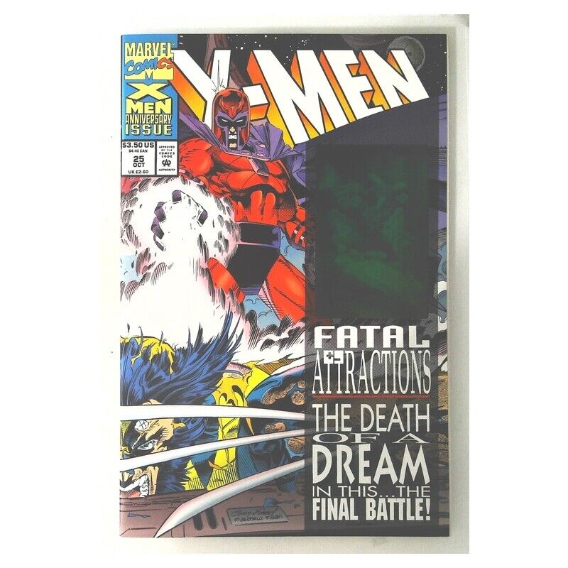 X-Men (1991 series) #25 Gambit hologram in NM condition. Marvel comics [t: