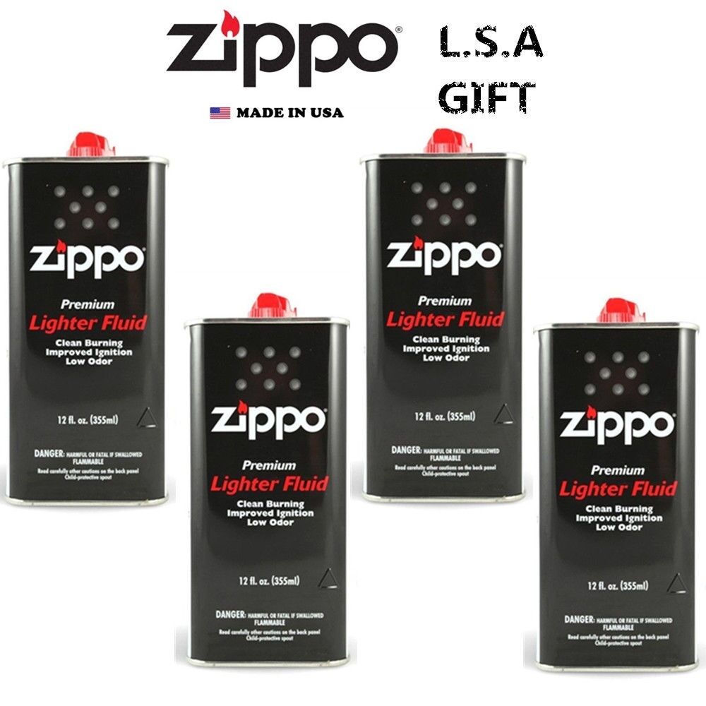 Zippo 12 fl.oz (355ml) Fluid Fuel 4 Can Value Pack Combo Set NEW