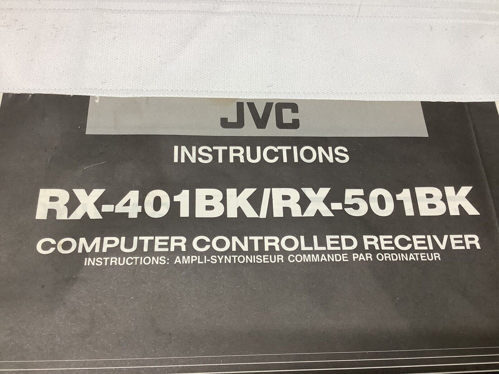 JVC Instructions Manual RX-401BK/RX-501BK Computer Controlled Receiver
