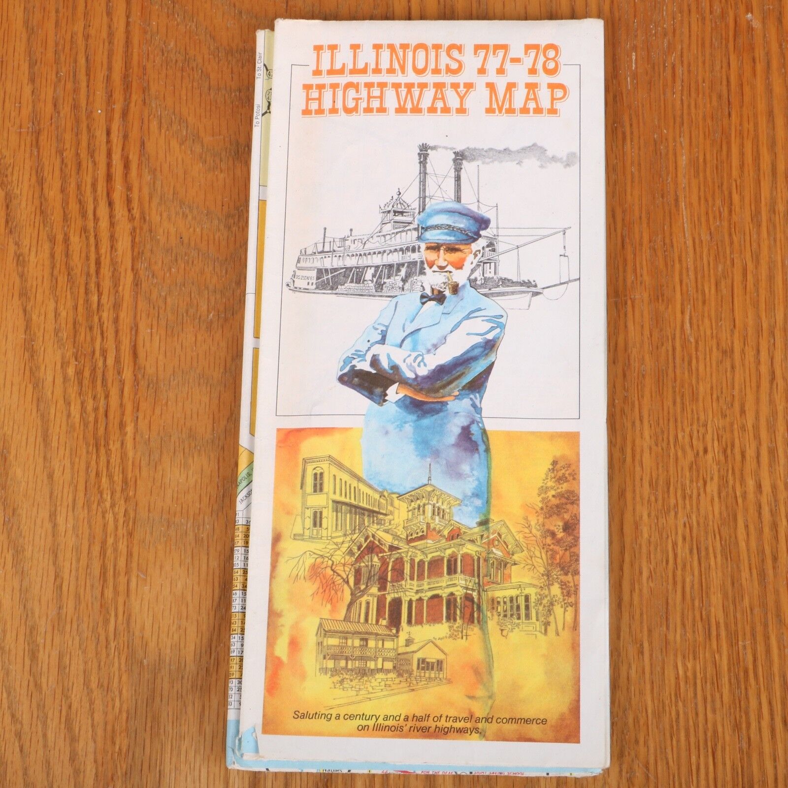 1977 1978 Illinois Official Highway Map Vintage