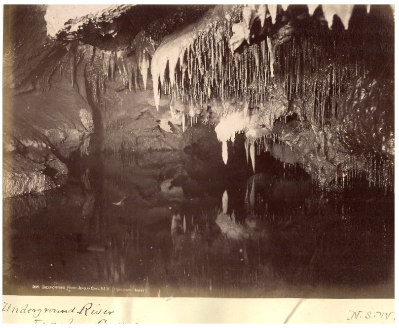 Australia, Jenolan Caves, Underground River Albumen Vintage Print, Print