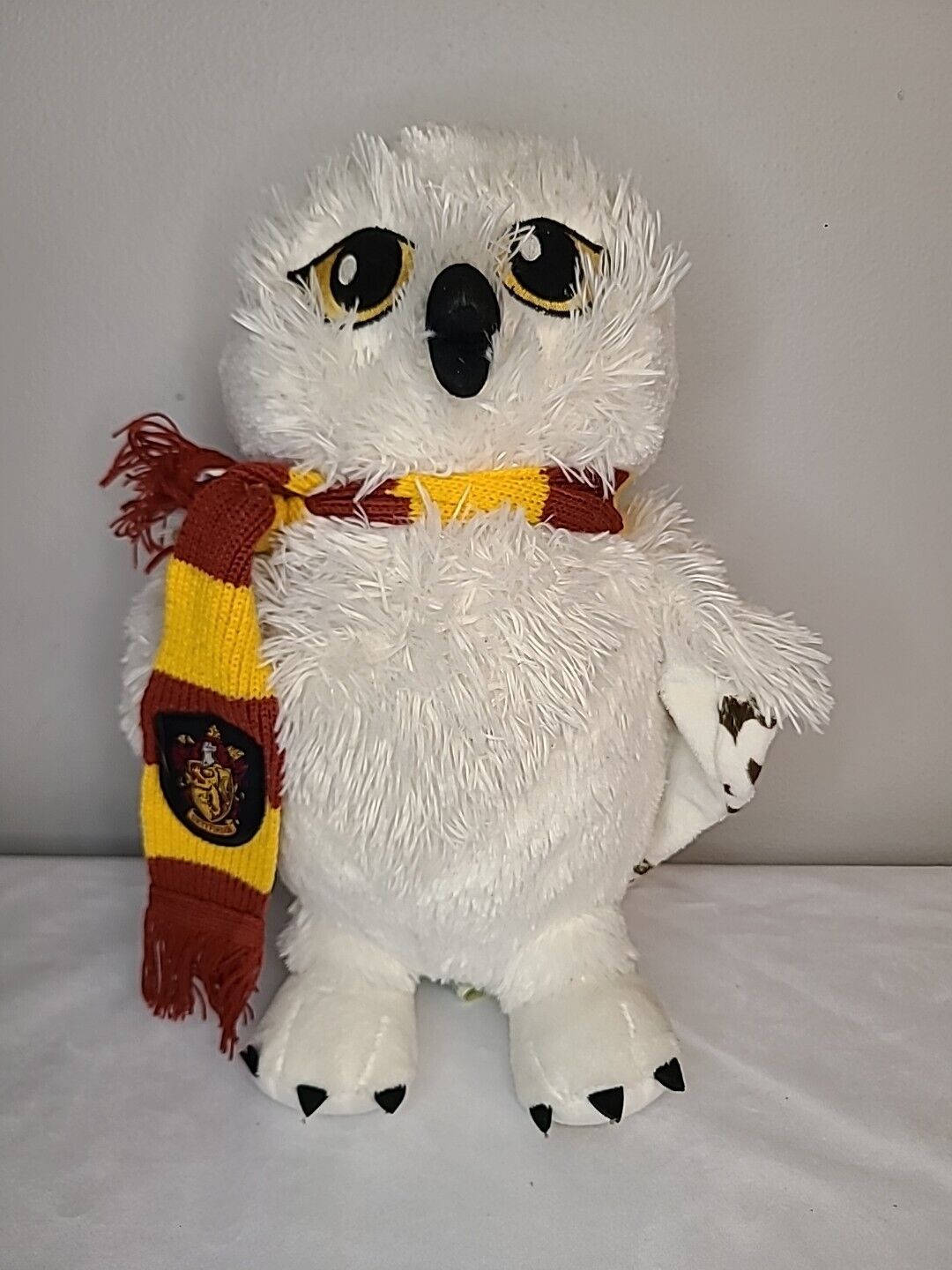 BAB Hedwig Harry Potter White Owl Build A Bear Plush with Gryffindor Scarf