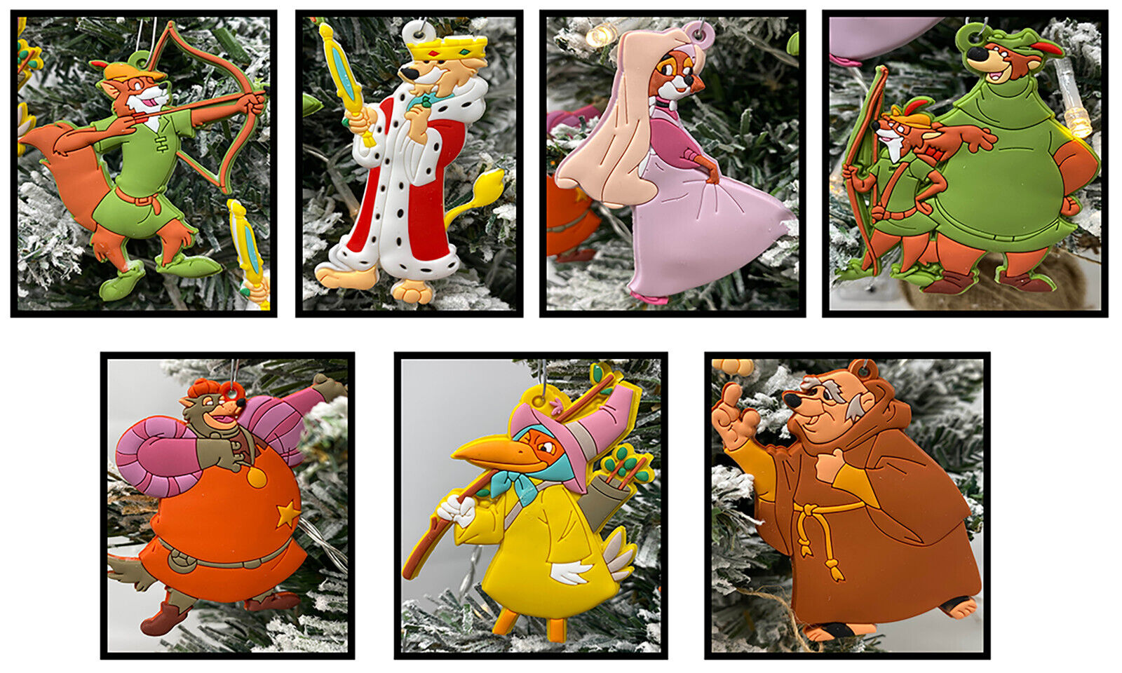 Disney's  Robin Hood 7 Piece  Christmas Ornaments Set - Brand New