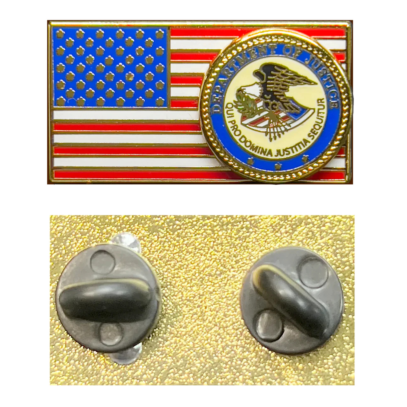 US Department of Justice DOJ Pin Justice Department American Flag Pin PBX-007-I