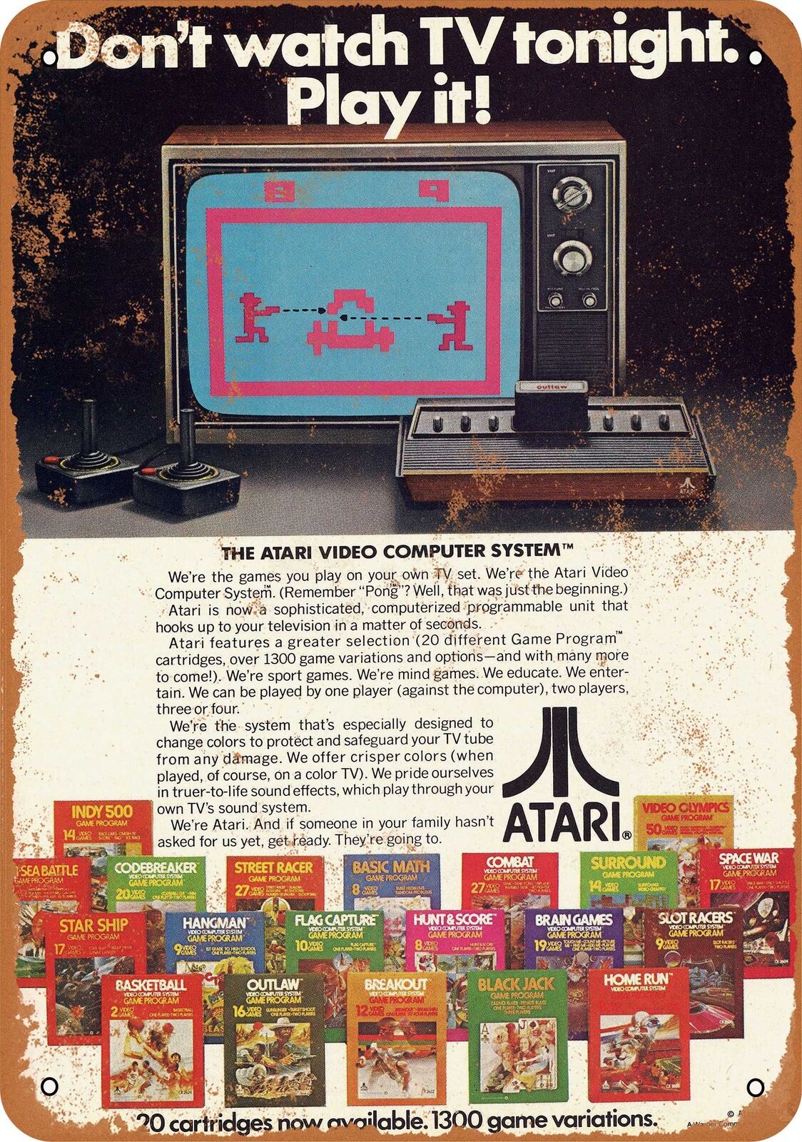 Metal Sign - 1979 Atari Video Computer System - Vintage Look Reproduction