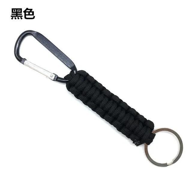 Keychain Monkey Fist Black Strength With Steel Ball Hiking Paracord Outdoor