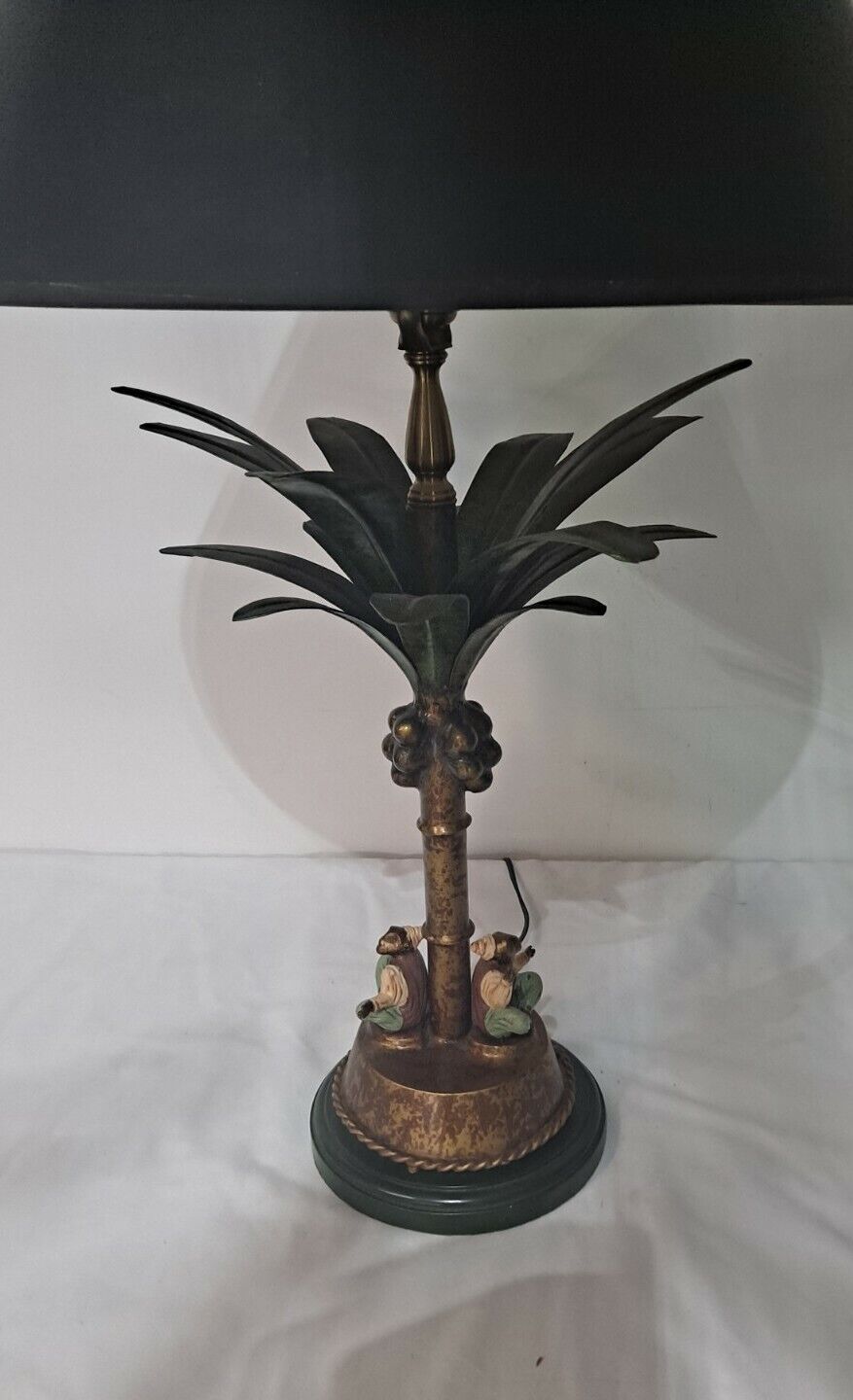 VTG WILDWOOD LAMP MONKEY CHIMP COCONUT PALM TREE HOLLYWOOD REGENCY TIKI BA