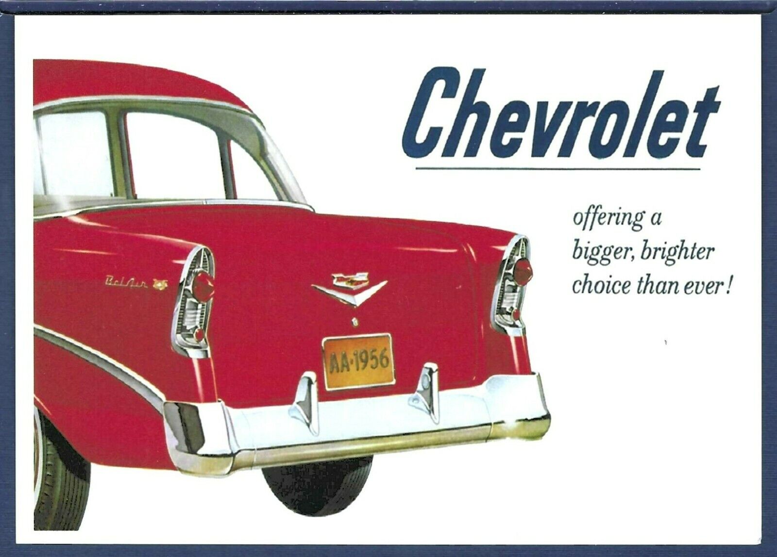 Chevrolet 1956 Chevy Bel Air Sedan Postcard
