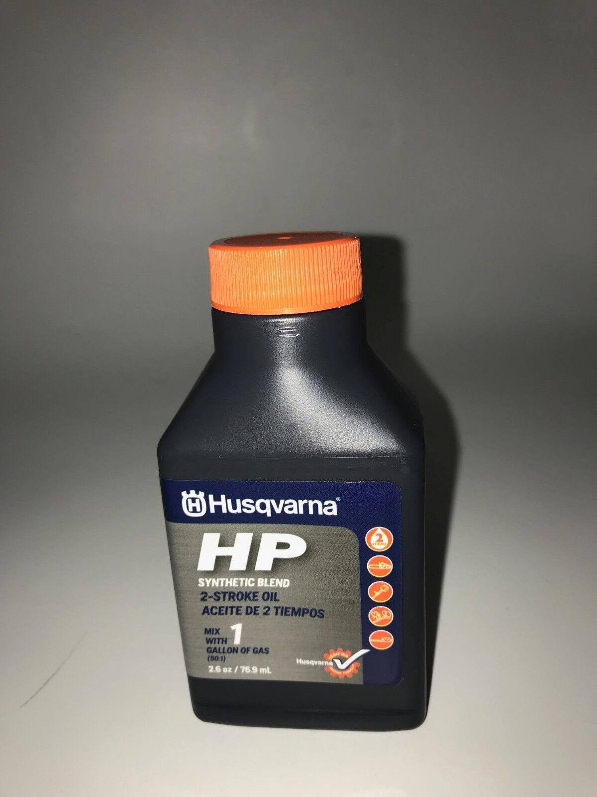 Husqvarna 2 Stroke HP Oil w/ Fuel Stabilizer 50:1 1 Gal Mix, 1 Bottle 2.6oz