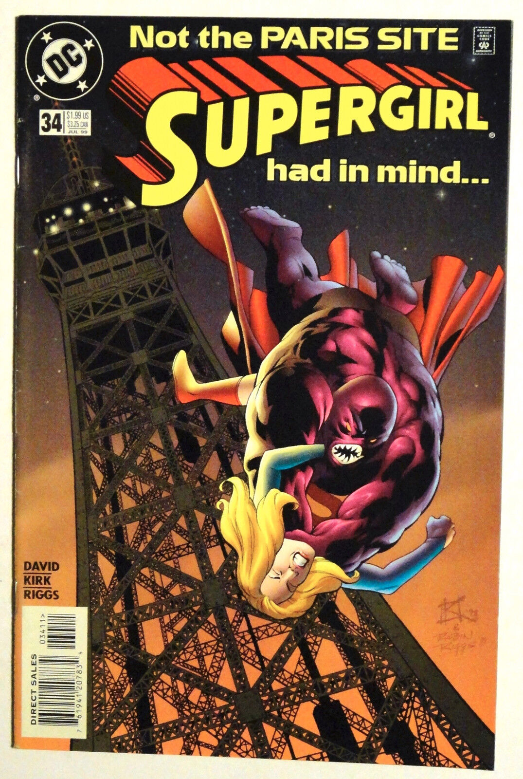 SUPERGIRL Comic #34, July 1999, DC Comics, Parasite, Danvers, Female Superhero
