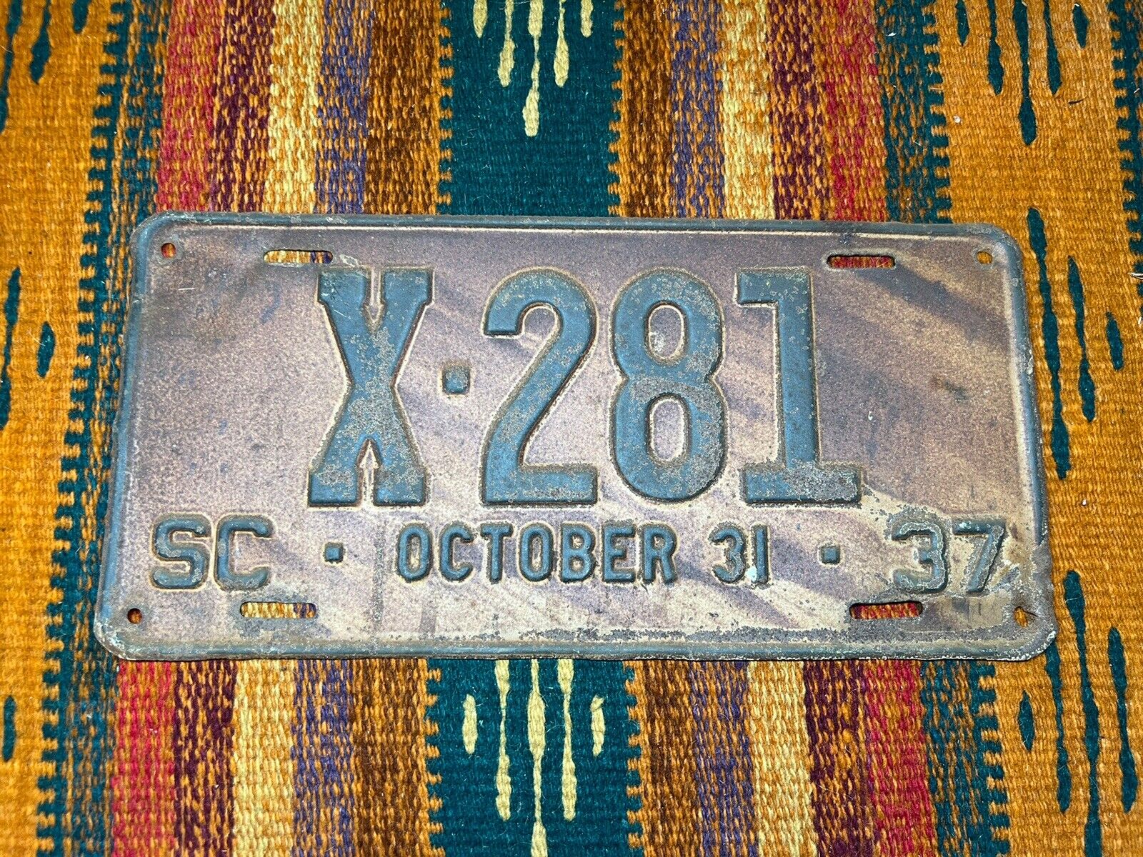 1937 South Carolina Dealer [X] License Plate