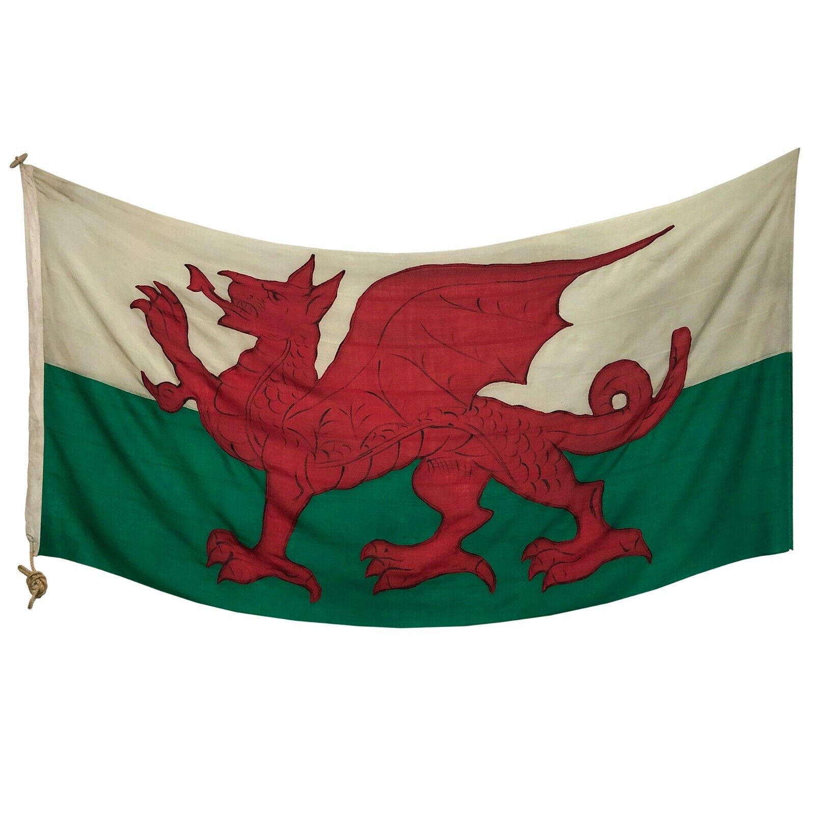 Rare XL Vintage Wales Flag Wool Cloth UK United Kingdom Nautical Welsh Dragon