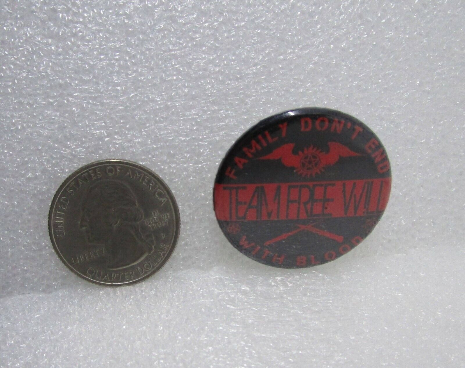 Supernatural Team Free Will Button Pin