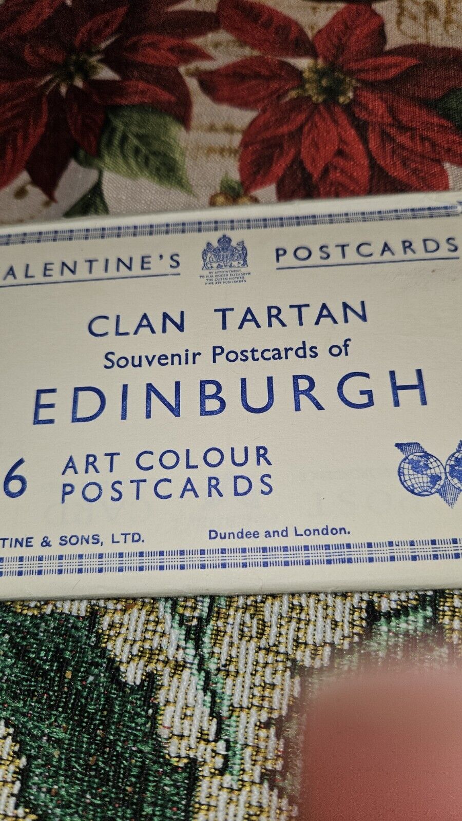 6 Vintage VALENTINE\'S & SON\'S Postcards Clan Tartan Edingburh Scotland Unused