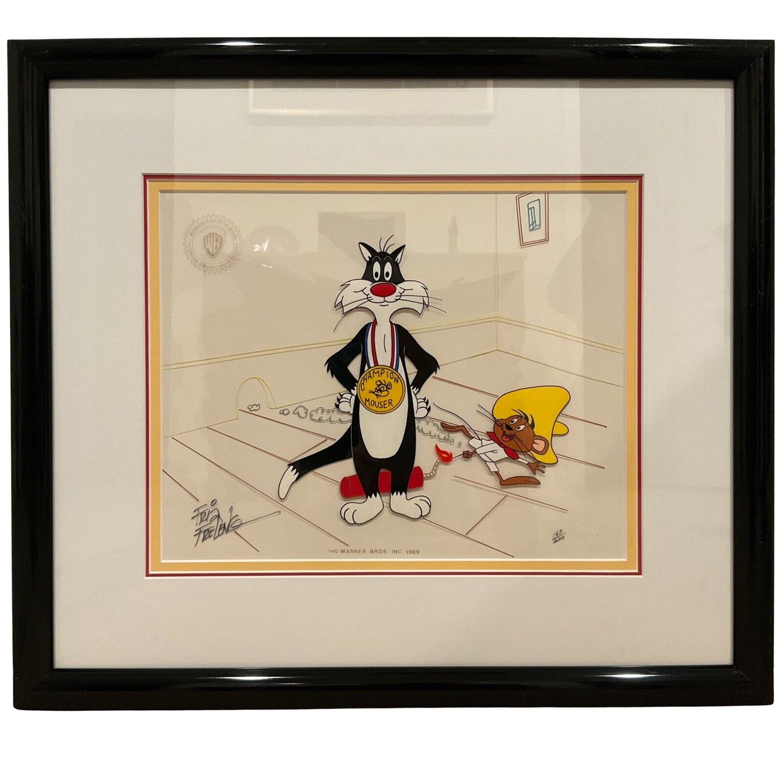 Vintage Warner Bros Looney Tunes Animation Art Cel Hand Signed By Friz Freleng