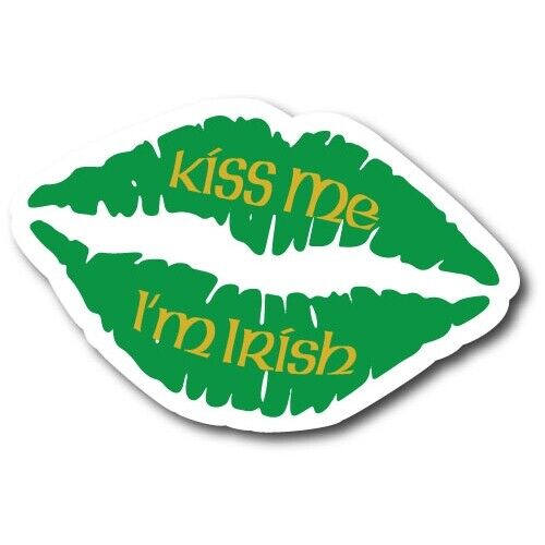 Kiss Me I'm Irish St. Patrick's Day Green Lips Magnet Decal, 6 Inches