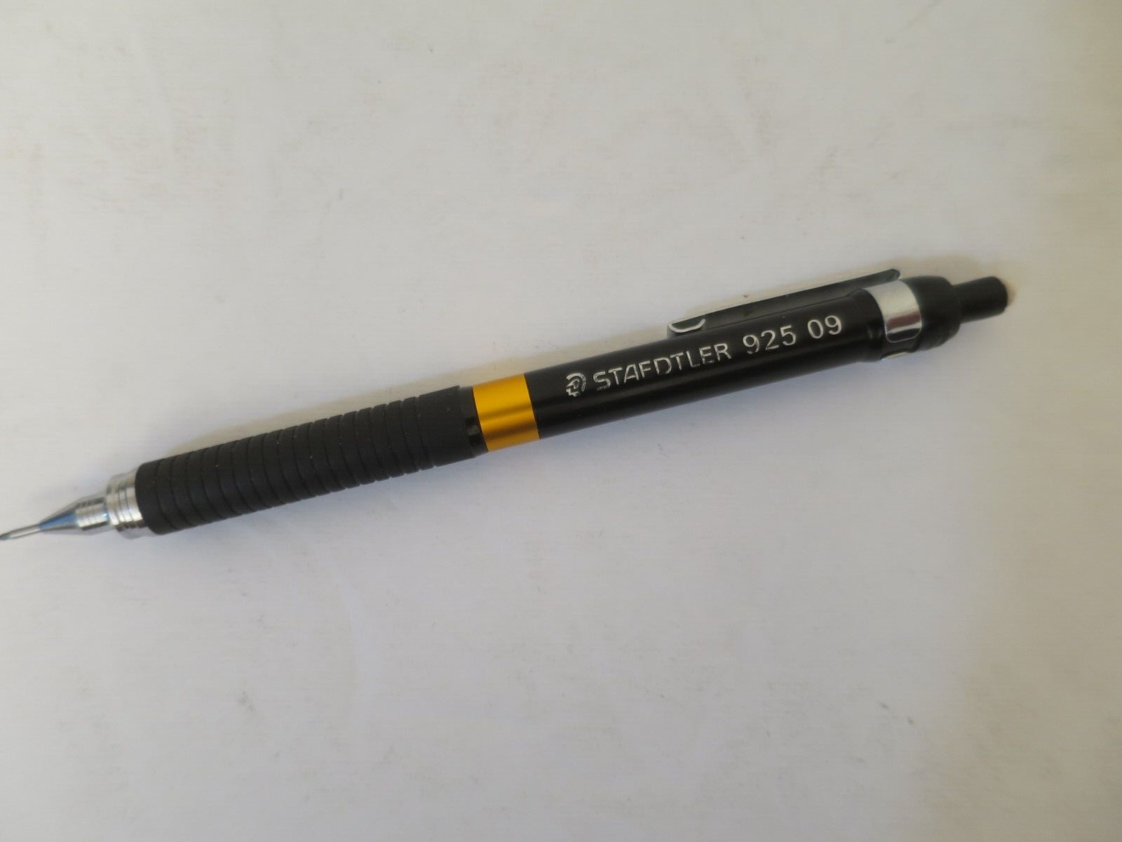 Vintage STAEDTLER 925 09 Mechanical Pencil 0.9mm Black Series w Gold Center Band