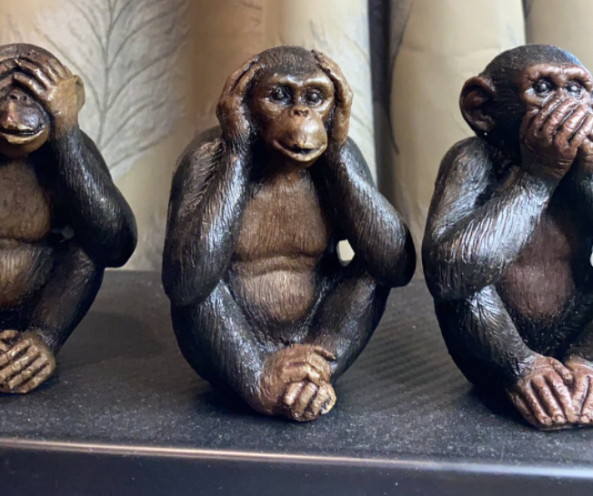 3 Wise Monkeys Figurines Set Hear See Speak No Evil Three Statue Sculpture Decor